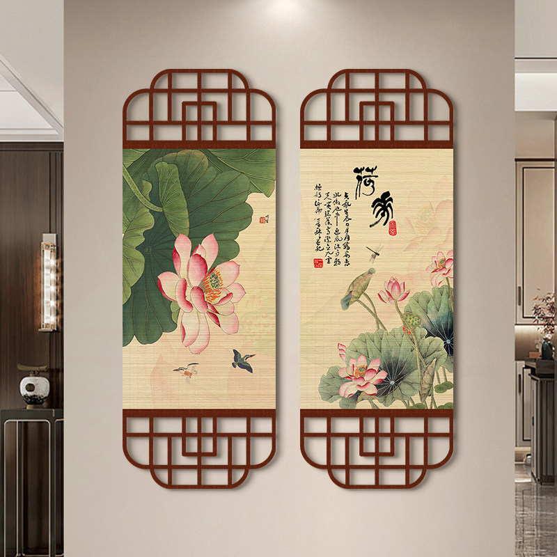 Spa Wellness Design - Bamboo Slat Wall Art Traditional Lotus