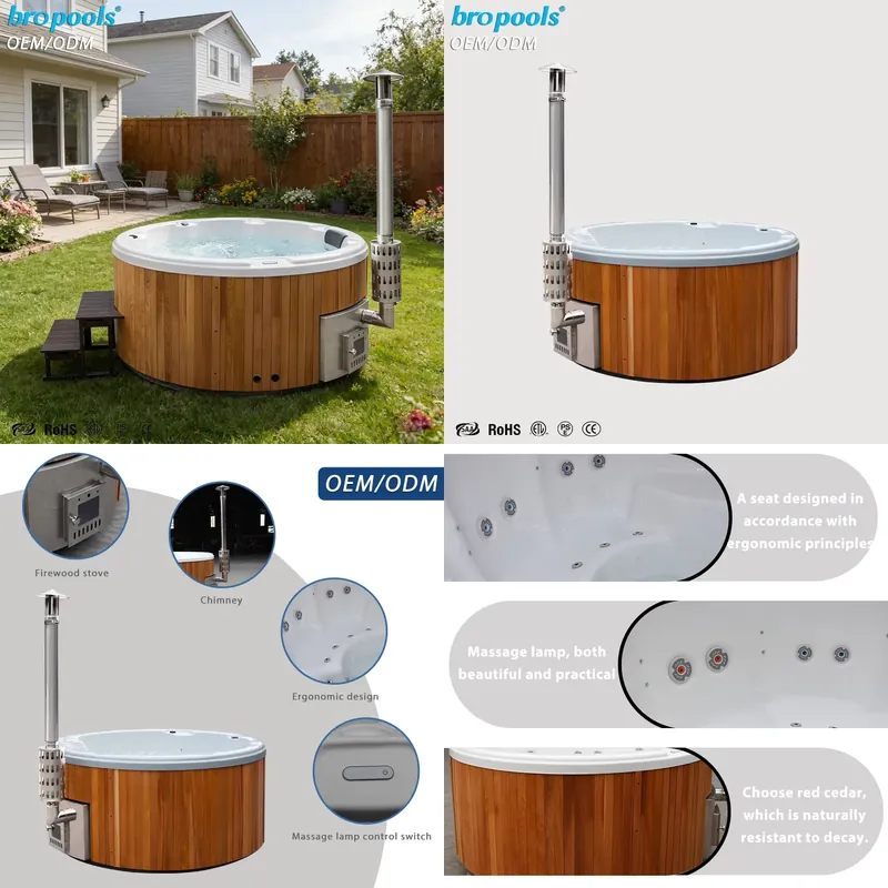 4-Person Cedar Acrylic Whirlpo - Spa Wellness Design recension och pris